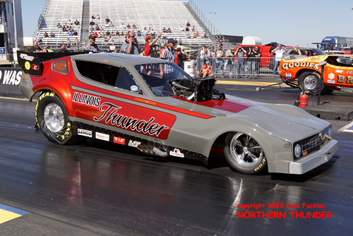 Levi Keenen - 'Illinois Thunder' (near lane) vs 
Chris Schneider - 'Brutus' (far lane)